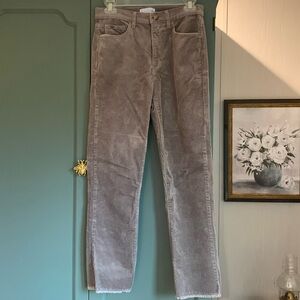 Loft Taupe Raw Hem Corduroy size 2